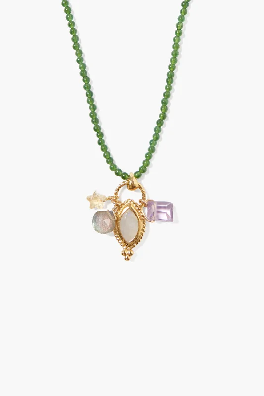 Women’s radiant-cut necklaces-Tavi Charm Necklace Green Mix