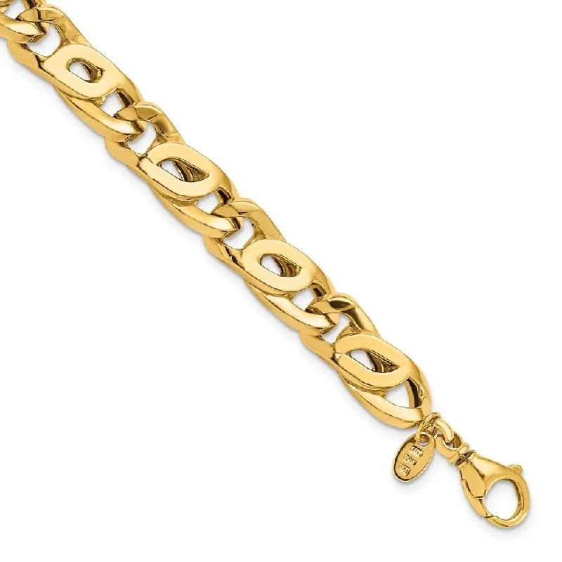 Women’s animal print bracelets-14k Yellow Gold 7.83mm Men's Polished Link Bracelet, 8.25"