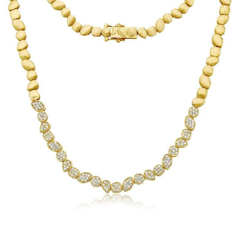 Women’s infinity necklaces-Multi Shape Diamond Pavé Necklace (1.15 ct.) in 14K Gold