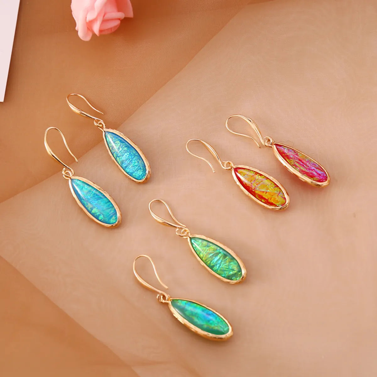 Women’s diamond statement necklaces-Fashion Water Droplets Gem Drop Earrings