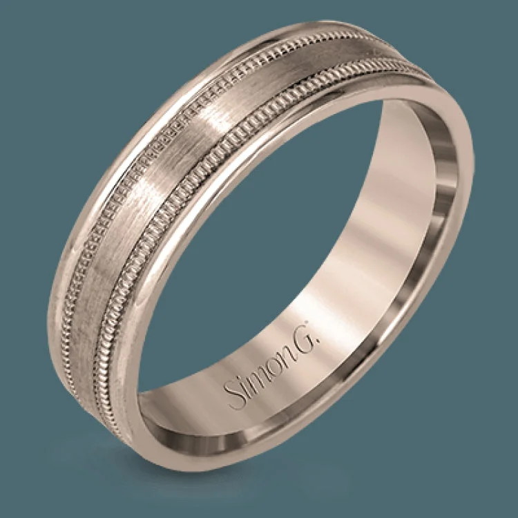 Women’s antique diamond engagement rings-Elevating a classic design to contemporary levels, this platinum men's wedding band features a brushed center column outlined by twin milgrain edges.