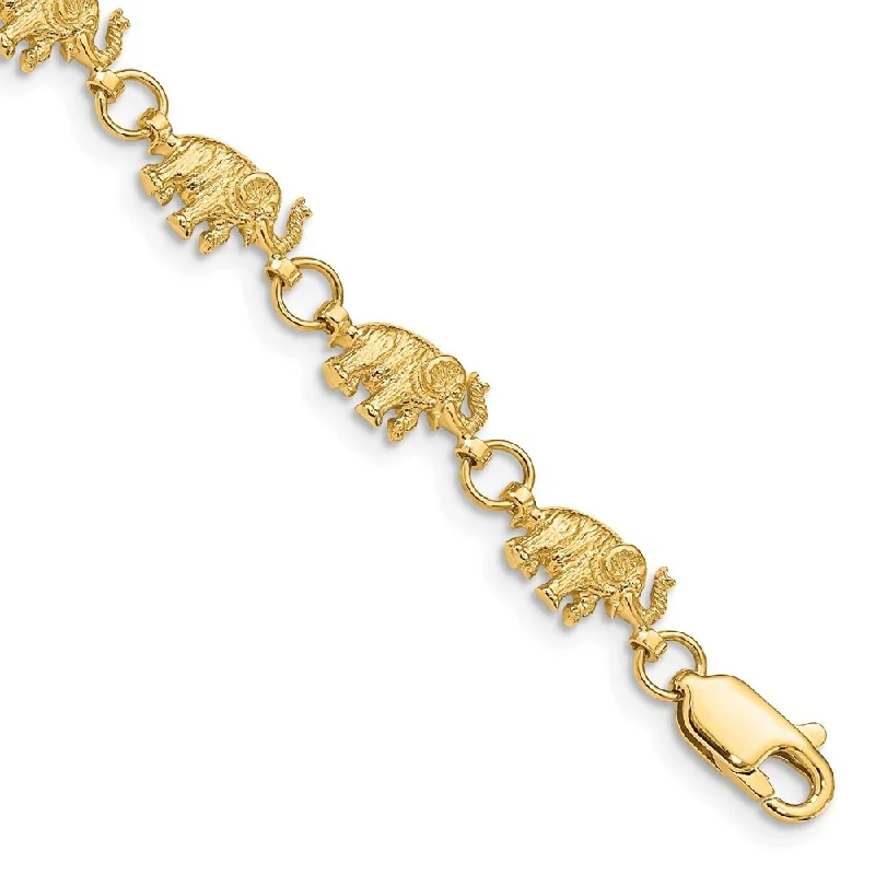 Women’s chic bracelets-14k Yellow Gold 7mm Elephant Bracelet, 7"