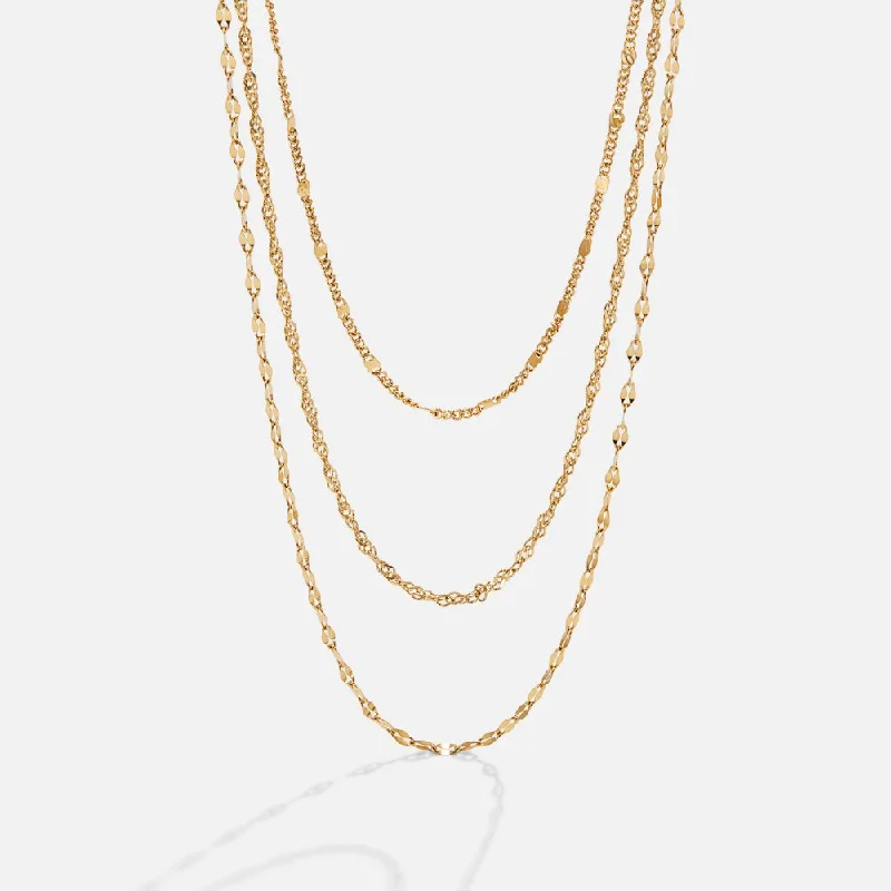 Women’s trendy pearl necklaces-Lila Multi Chain Necklace