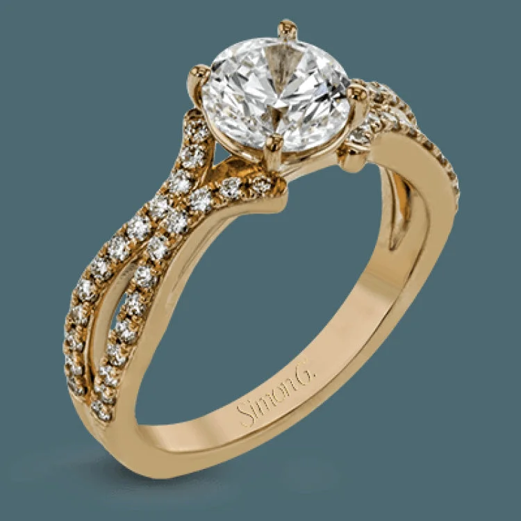 Women’s engagement rings with oval diamonds-Beautiful curves lines make this engagement setting one of the kind. A stunning .41 ctw of white diamonds sparkle on this ring.