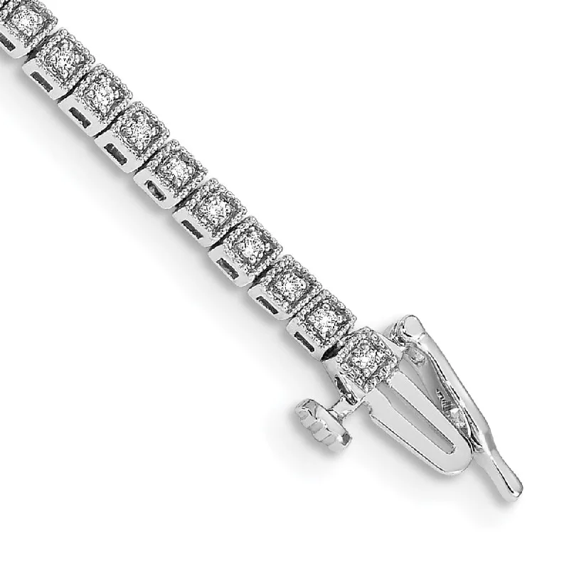 Women’s tennis bangle bracelets-14k White Gold Diamond Bracelet-WBC-BM4664-050-WA