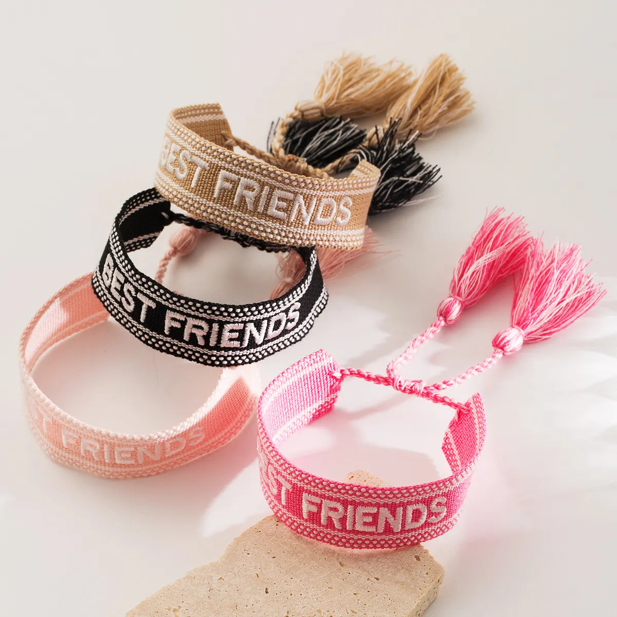 Women’s rose gold rings-IG Style Simple Style Letter Letter Polyester Wholesale Wristband