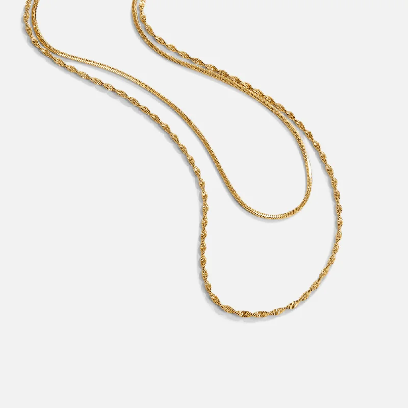 Women’s luxury wedding necklaces-Leona Layered Gold Necklace