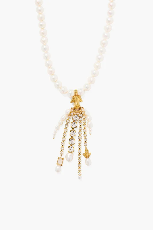 Women’s romantic heart necklaces-Pippa Cascade Necklace White Pearl