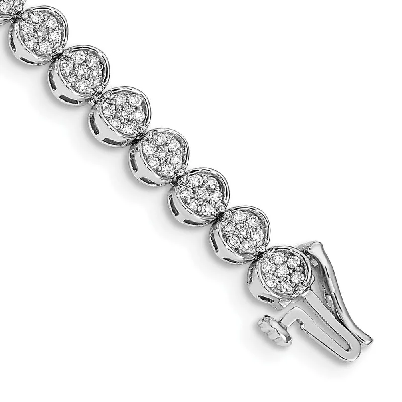 Women’s layered bracelets-14k White Gold Diamond Bracelet-WBC-BM4661-188-WA