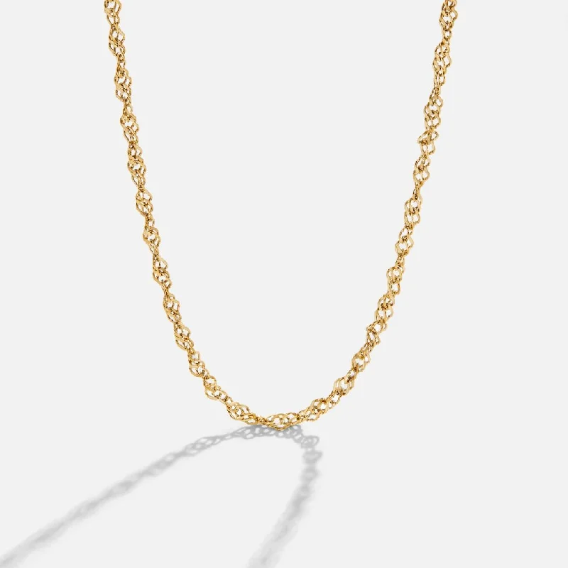 Women’s long chain necklaces-Mila Twist Gold Chain Necklace