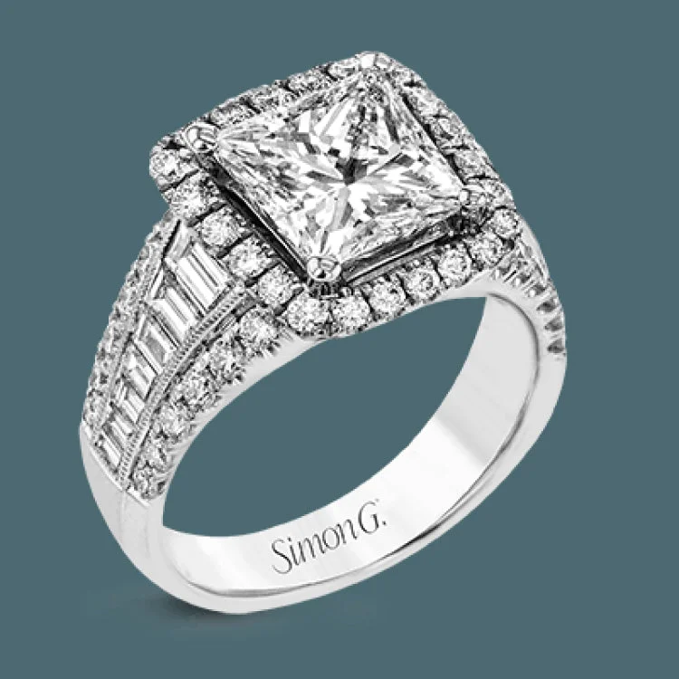 Women’s diamond wedding engagement rings-This gorgeous engagement ring makes quite the appearance with .83 ctw of round diamonds along with .83 ctw of baguette diamonds.