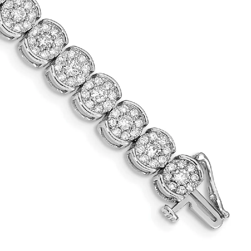 Women’s chain bracelets-14k White Gold Diamond Bracelet-WBC-BM4663-500-WA