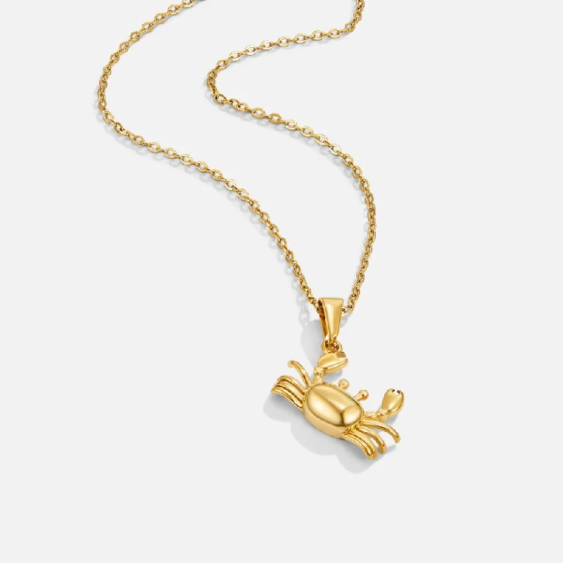 Women’s delicate gold necklaces-Golden Crab Pendant Necklace