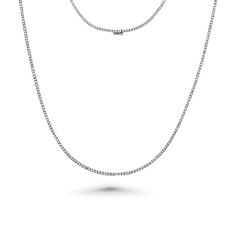 Women’s gold necklaces-Diamond Tennis Necklace (4.50 ct.) 1.7 mm 4-Prongs Setting in 14K Gold