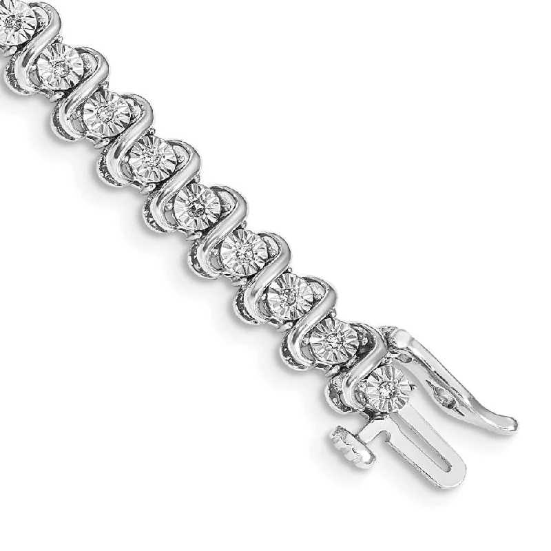 Women’s cuff bangles-14k White Gold Diamond Bracelet-WBC-BM4644-025-WA