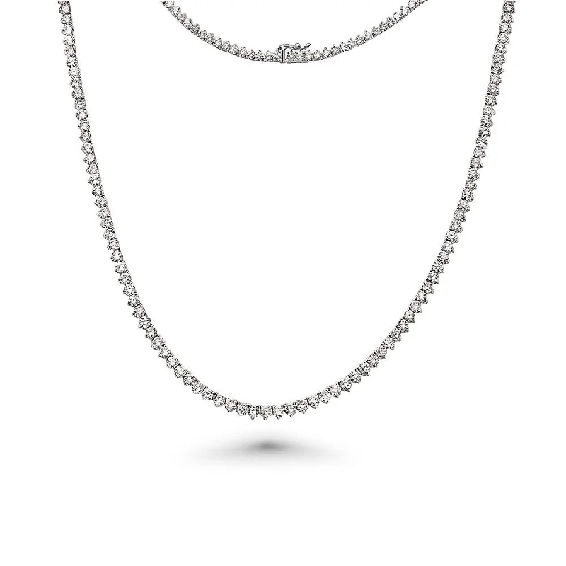 Women’s heart-shaped necklaces-Diamond Tennis Necklace (7.50 ct.) 2.2 mm 3-Prongs Setting in 14K Gold