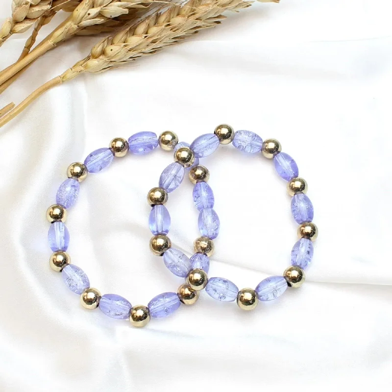 Women’s thin bangles-TFC Blue Purple Adjustable Bracelet Stack (Set of 2)