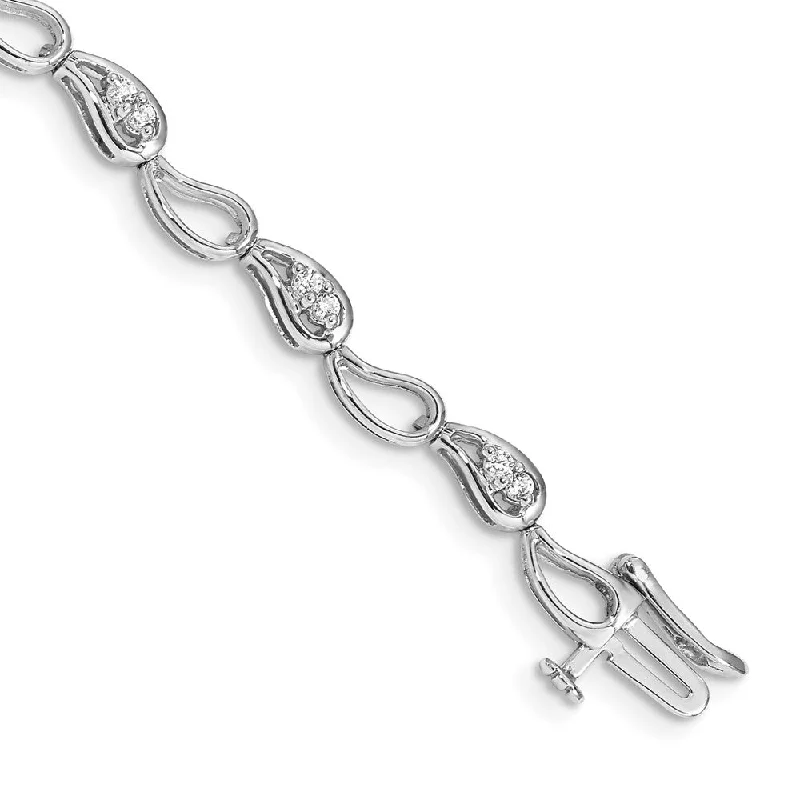 Women’s wedding bracelets-14k White Gold Diamond Bracelet-WBC-BM4612-050-WA