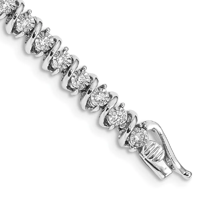 Women’s minimalist bangles-14k White Gold Diamond Bracelet-WBC-BM4643-100-WA