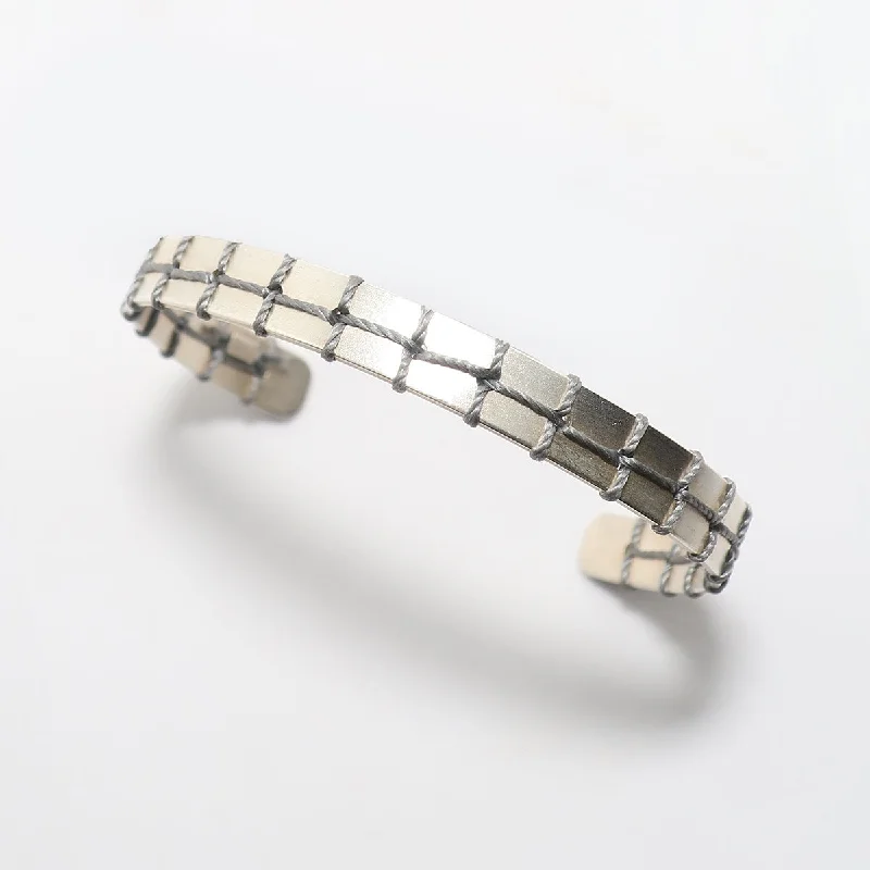 Women’s romantic bracelets-Grey Stitched Narrow Bracelet