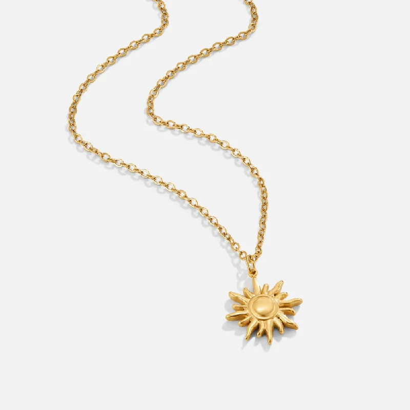 Women’s personalized necklaces-Golden Sunburst Necklace