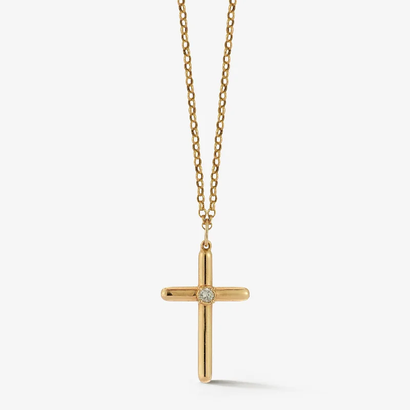 Women’s gemstone pendant necklaces-Cross Necklace