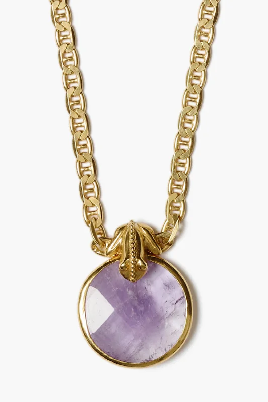 Women’s diamond-encrusted necklaces-Alej Necklace Amethyst