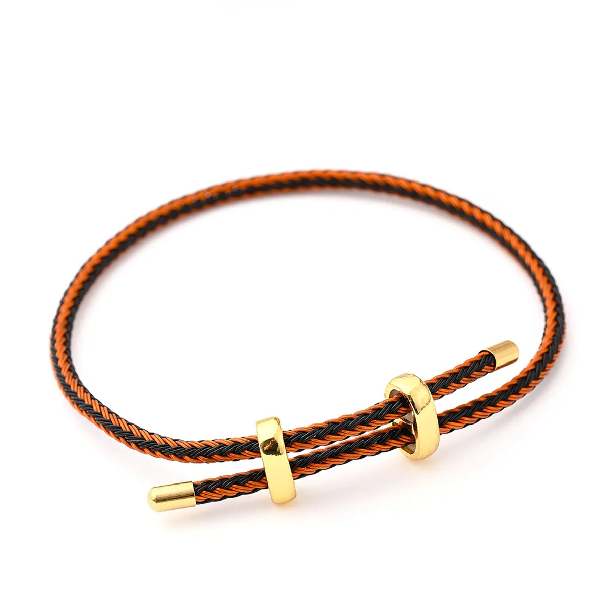 8-Word Buckle Black & Orange Steel Wire Carrying Strap (Gold)