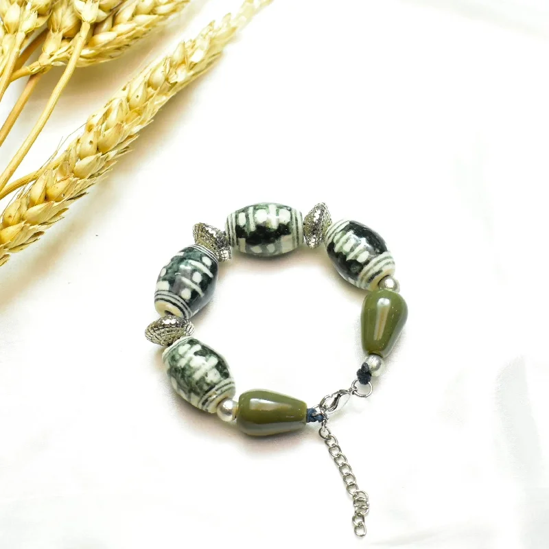 Women’s multi-stone bracelets-TFC Printed Olive Bracelet