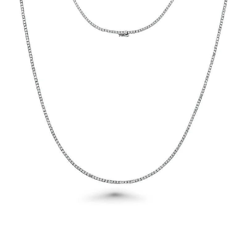 Women’s sophisticated necklaces-Showroom Collection Diamond Tennis Necklace (6.00 ct.) 2.2 mm 4-Prongs Setting in 14K Gold