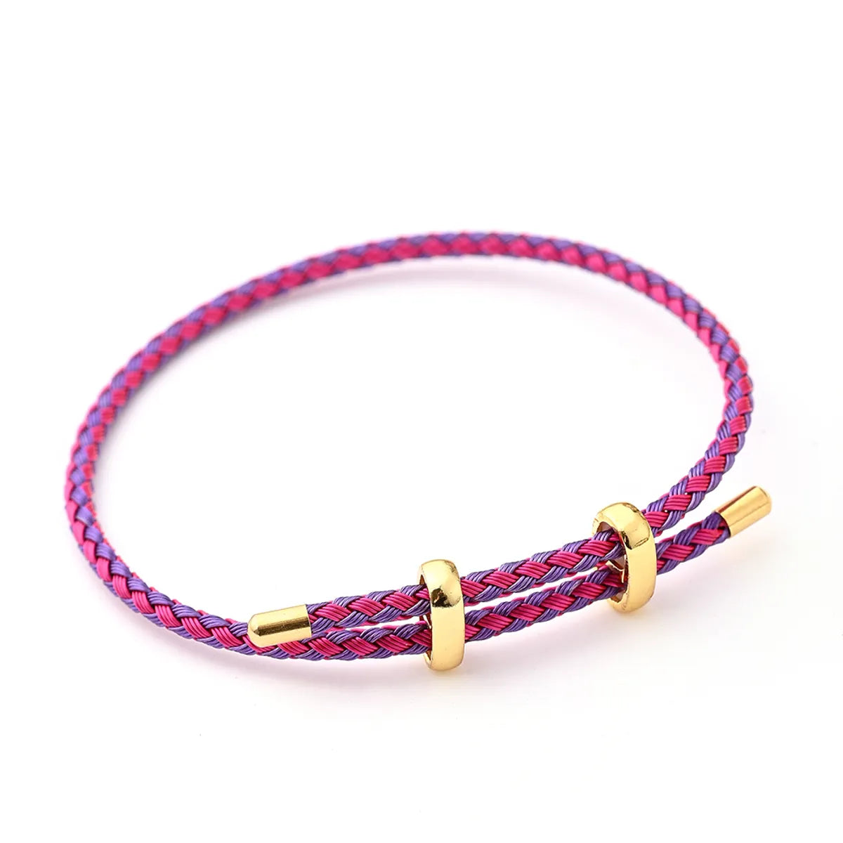 8-Word Buckle Rose Red & Purple Steel Wire Carrying Strap (Gold)