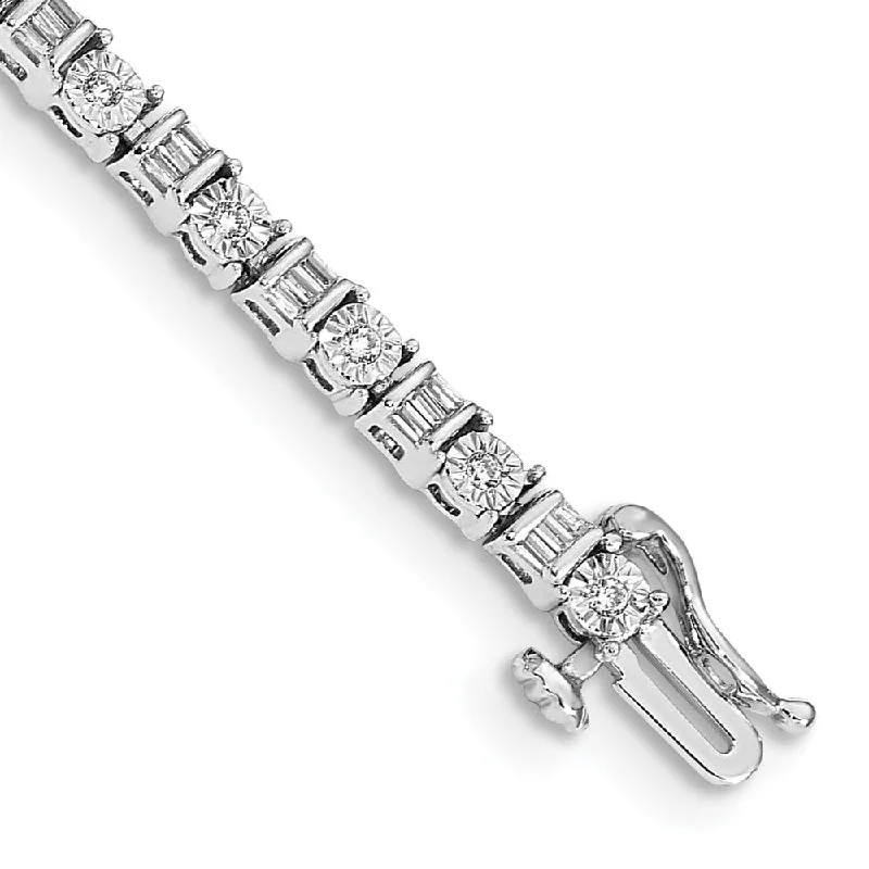 Women’s crystal bangle bracelets-14k White Gold Diamond Bracelet-WBC-BM4667-100-WA