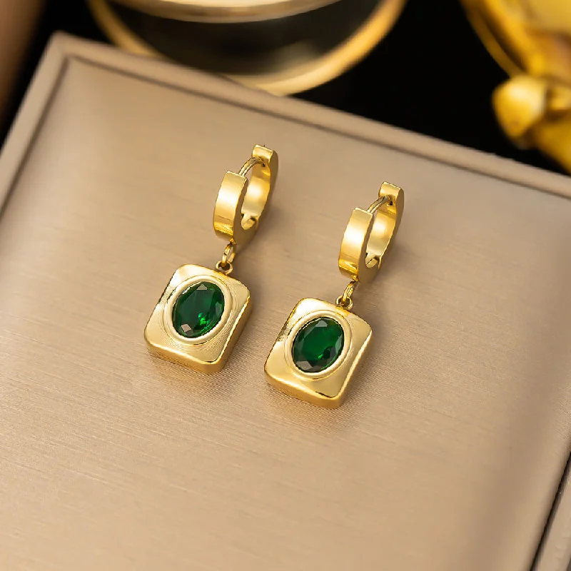 Emerald Earrings Gold