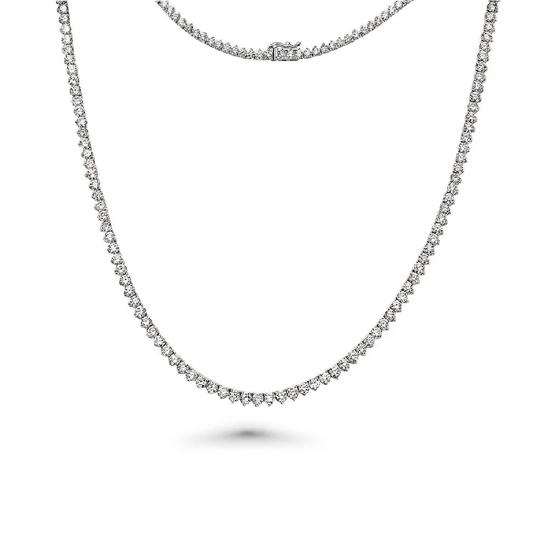 Women’s birthstone necklaces-Diamond Tennis Necklace (4.50 ct.) 1.7 mm 3-Prongs Setting in 14K Gold