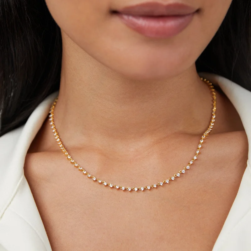 Women’s classic diamond necklaces-Ria Crystal Chain Necklace