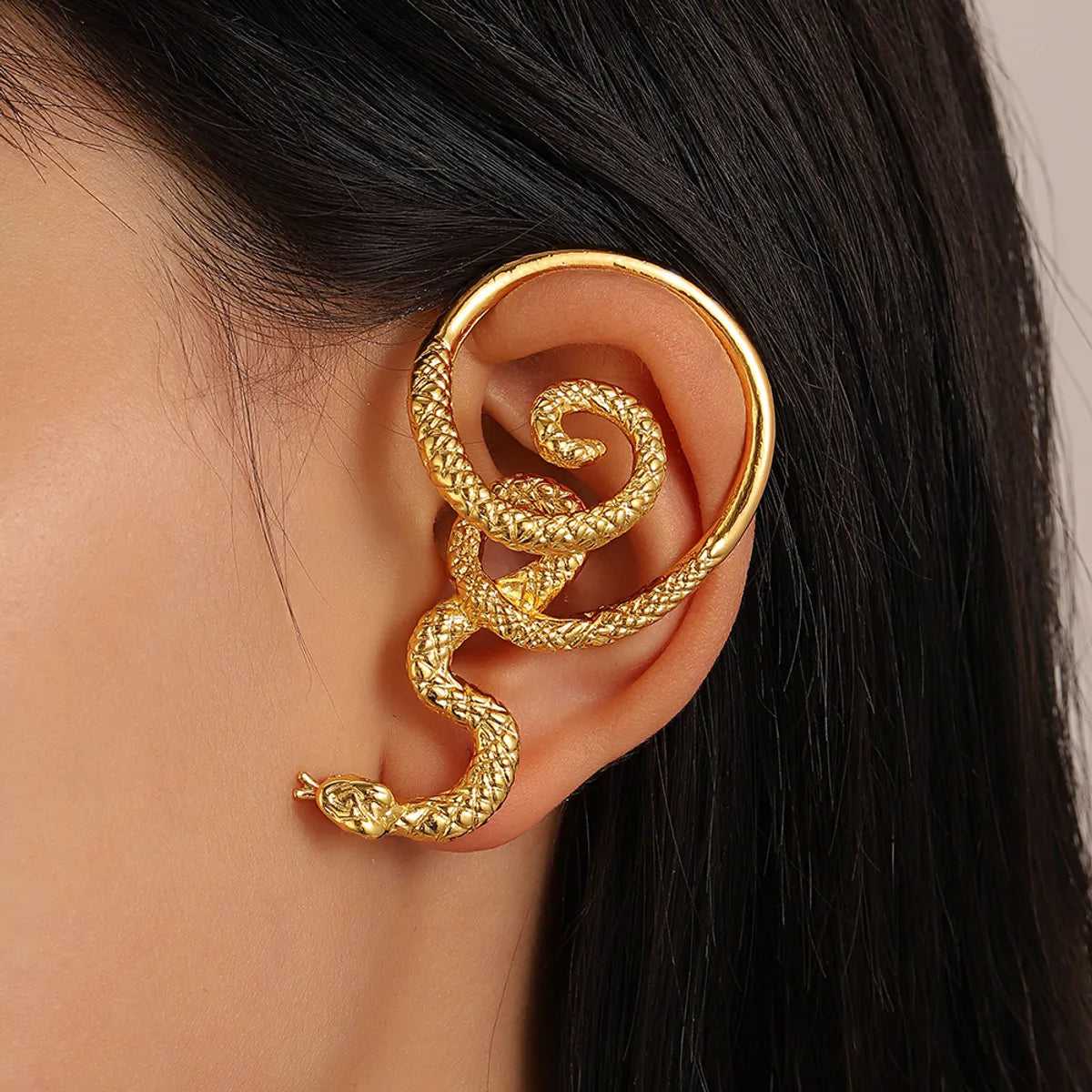 Women’s sleek modern rings-Streetwear Snake Alloy Plating Ear Clips