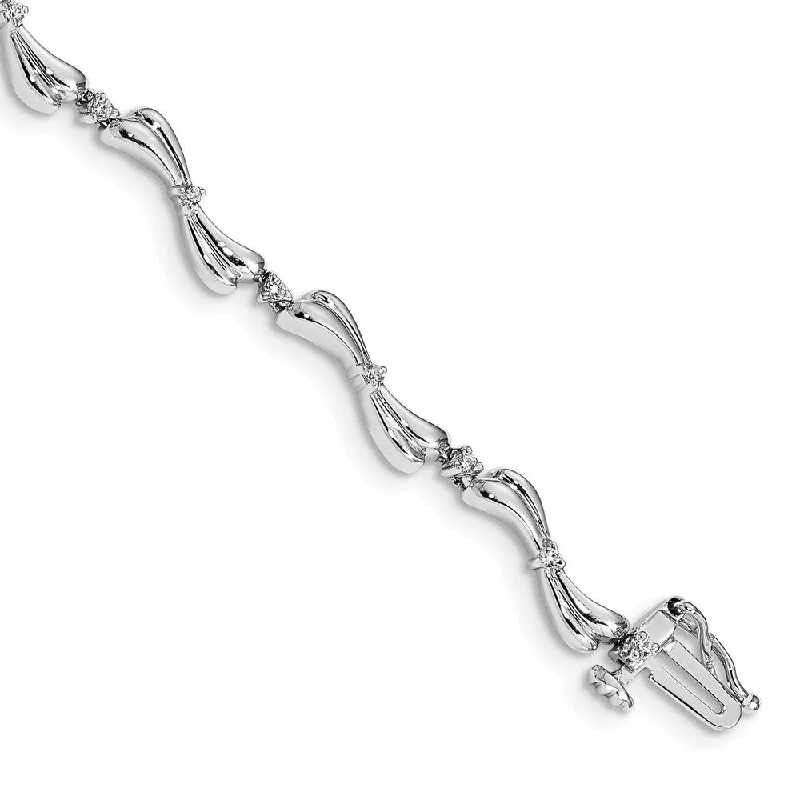 Women’s bridal bracelets-14k White Gold Diamond Bracelet-WBC-BM4601-025-WA