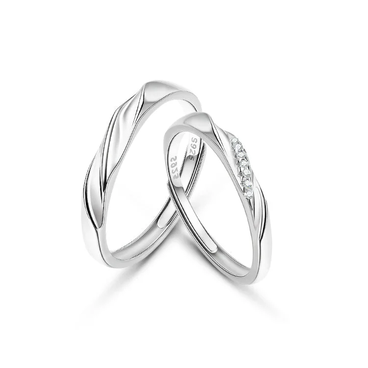 Women’s adjustable rings-FANCIME "Love Melody" Adjustable Sterling Silver Matching Rings