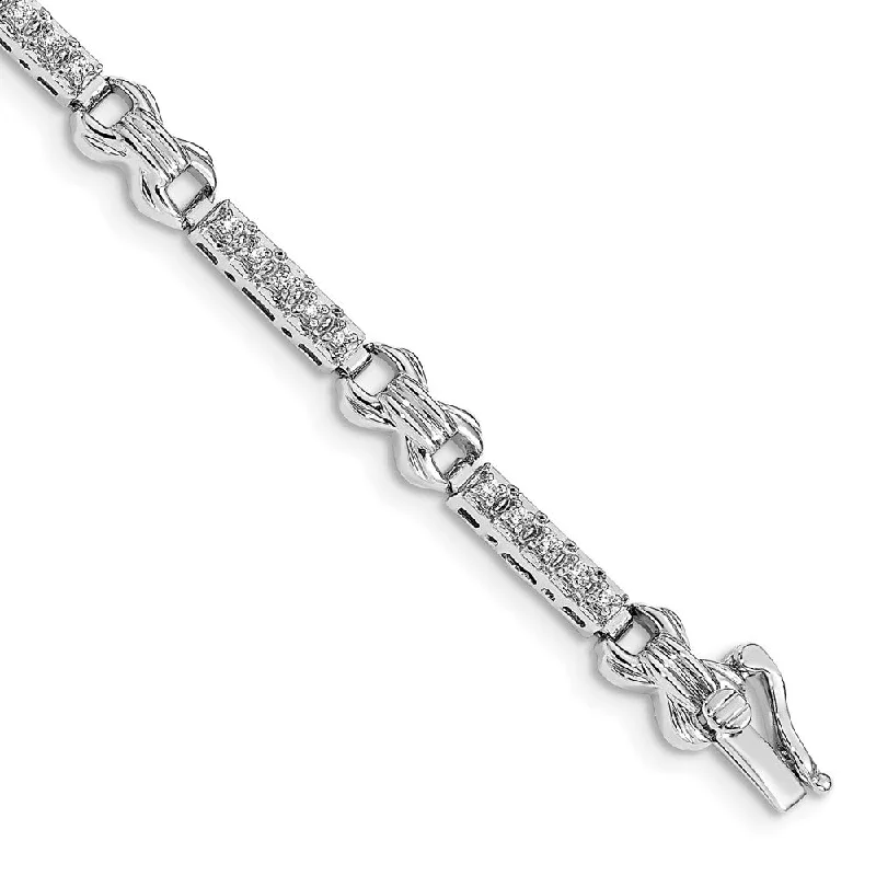 Women’s thin bangles-14k White Gold Diamond Fancy Bracelet-WBC-BM4617-033-WA