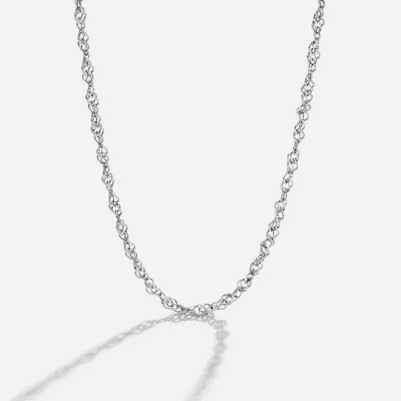 Women’s choker necklaces-Mila Twist Silver Chain Necklace