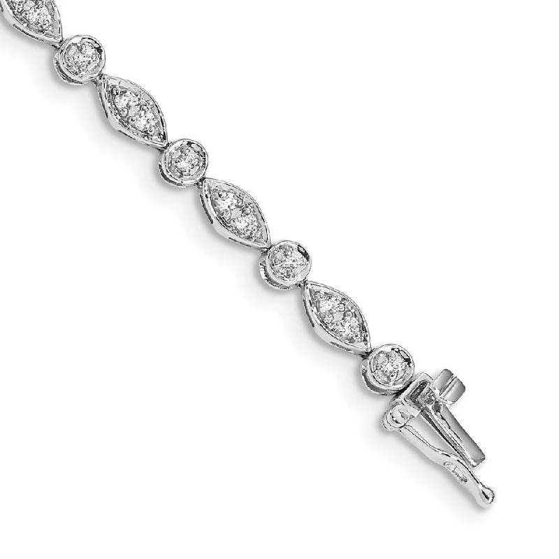 Women’s casual bracelets-14k White Gold Diamond Bracelet-WBC-BM4622-075-WA