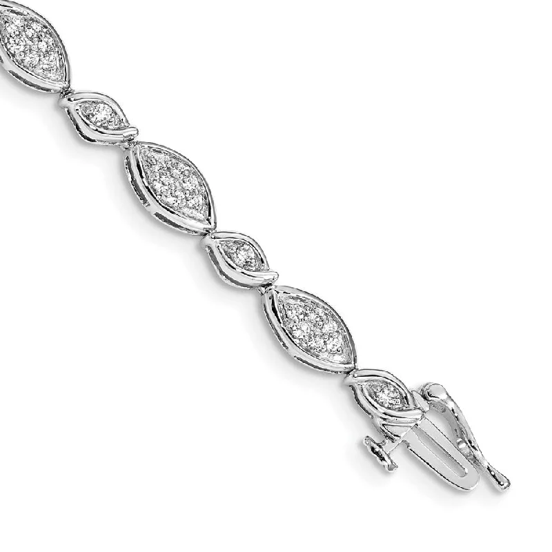 Women’s diamond tennis bracelets-14k White Gold Diamond Bracelet-WBC-BM4624-100-WA