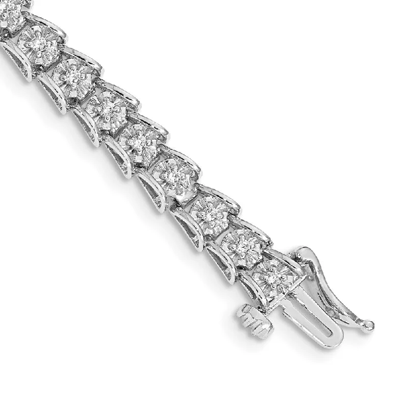 Women’s colorful gemstone bracelets-14k White Gold Diamond Fancy Bracelet-WBC-BM4654-063-WA