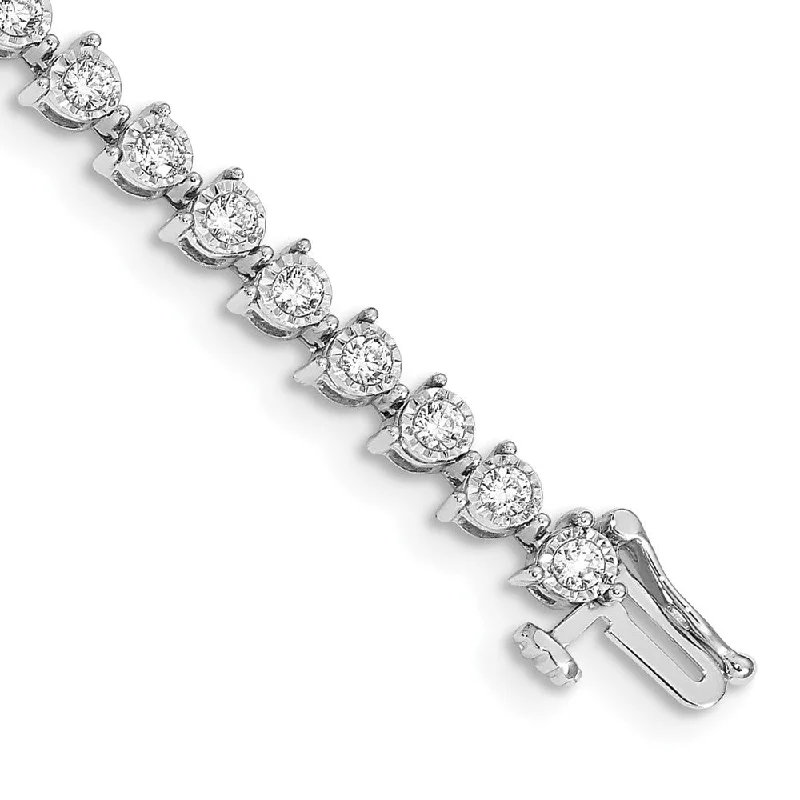 Women’s chic bracelets-14k White Gold Diamond Bracelet-WBC-BM4656-200-WA