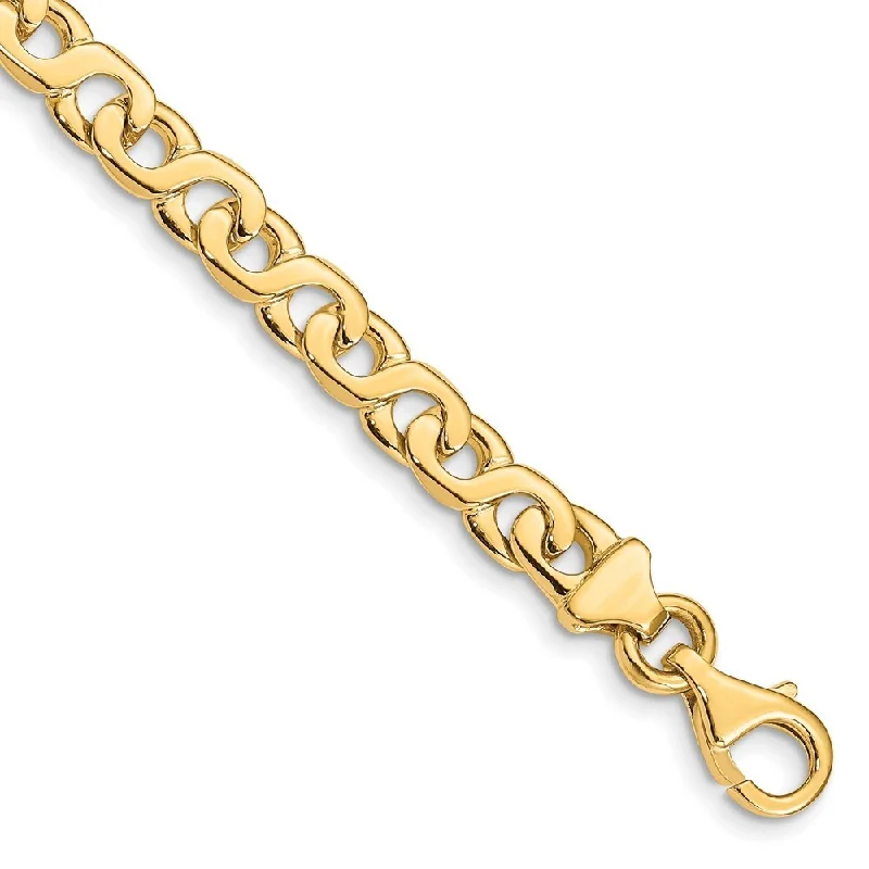 Women’s chunky bracelets-14k Yellow Gold 6.2mm Hand-Polished Fancy Link Bracelet, 7"