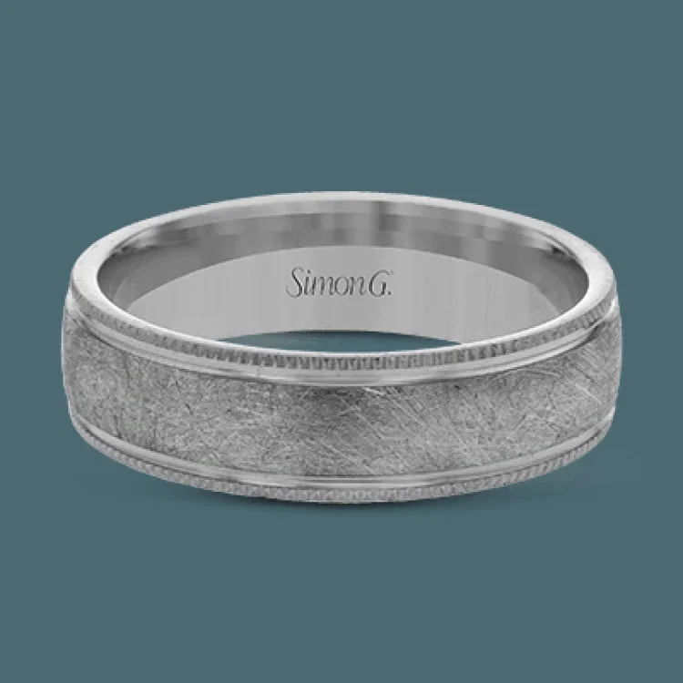 Women’s eco-friendly engagement rings-This classic men's wedding band features a matte texture in the center, edged by high polished metal. It is sure to be in style for years to come.