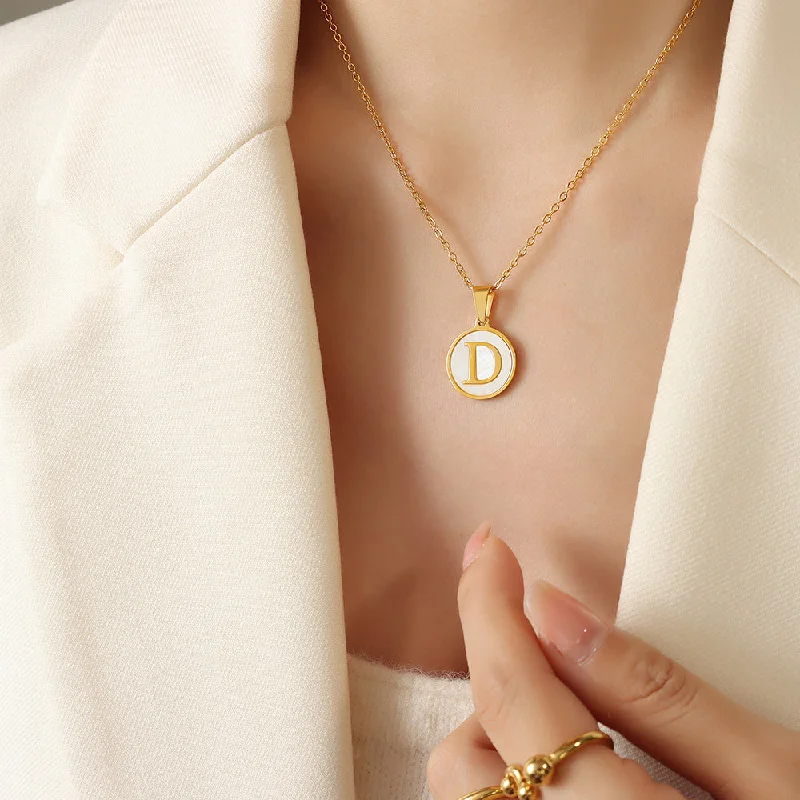 Letter D Gold Necklace-39+5cm