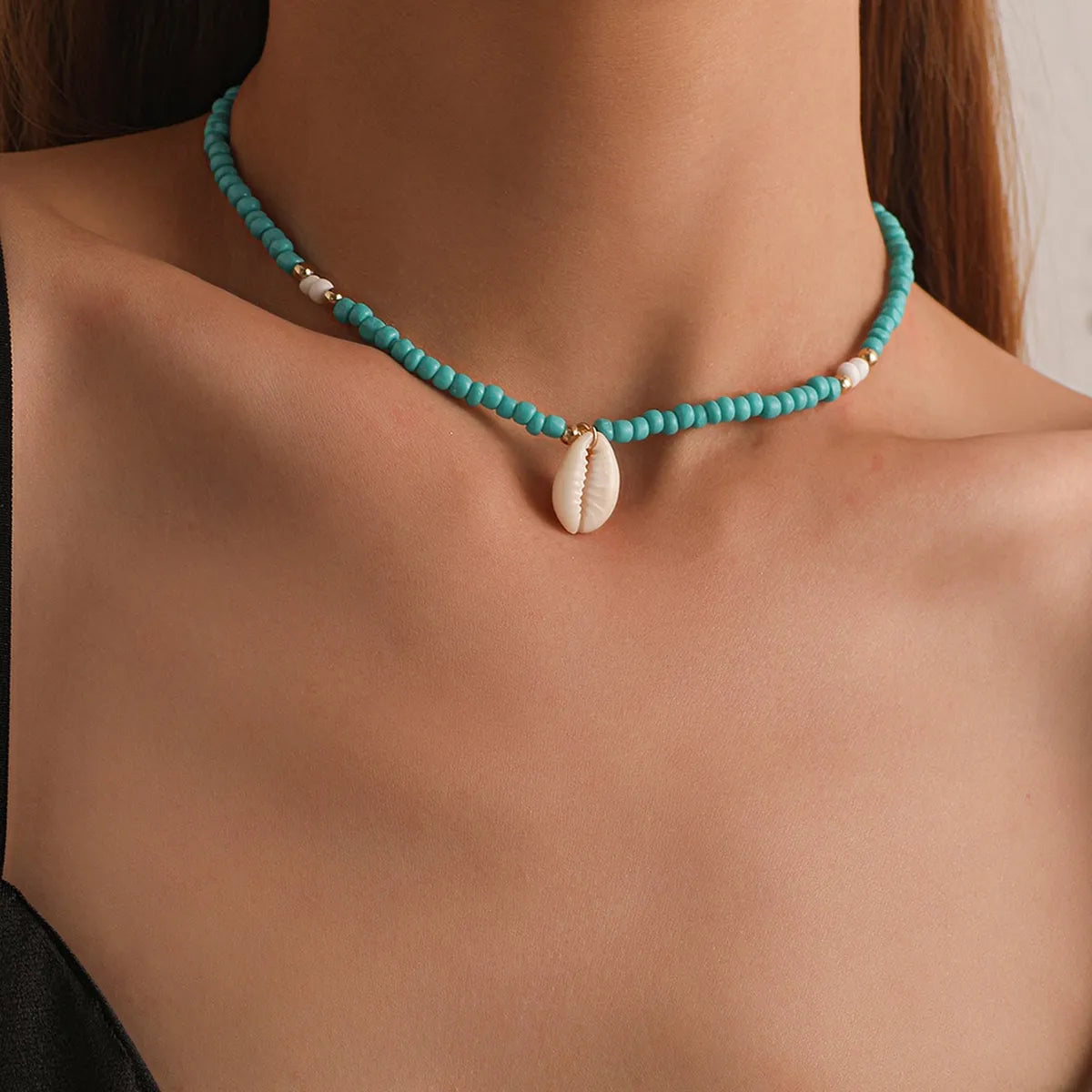 Women’s luxury necklaces-Vacation Shell Seed Bead Shell Women's Necklace