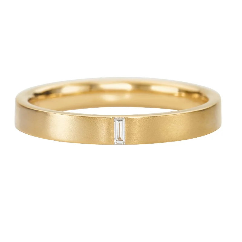 Women’s gold rings-Baguette Wedding Band - Hers