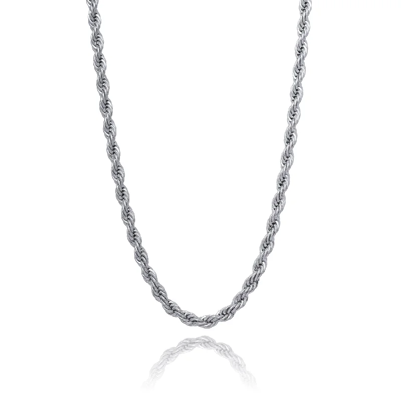 Women’s sapphire necklaces-4mm Rope Chain